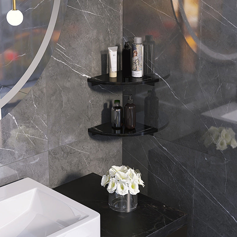 Avtoit | 3-piece modern bathroom accessory set marble and metal bathroom shelf