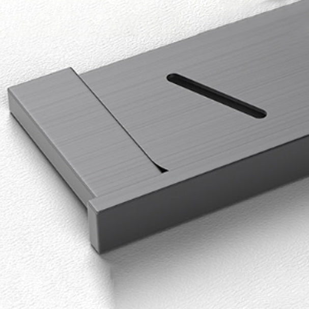 Avtoit | Gray contemporary bathroom accessory set Brushed gray bath shelf/toilet paper holder/towel bar