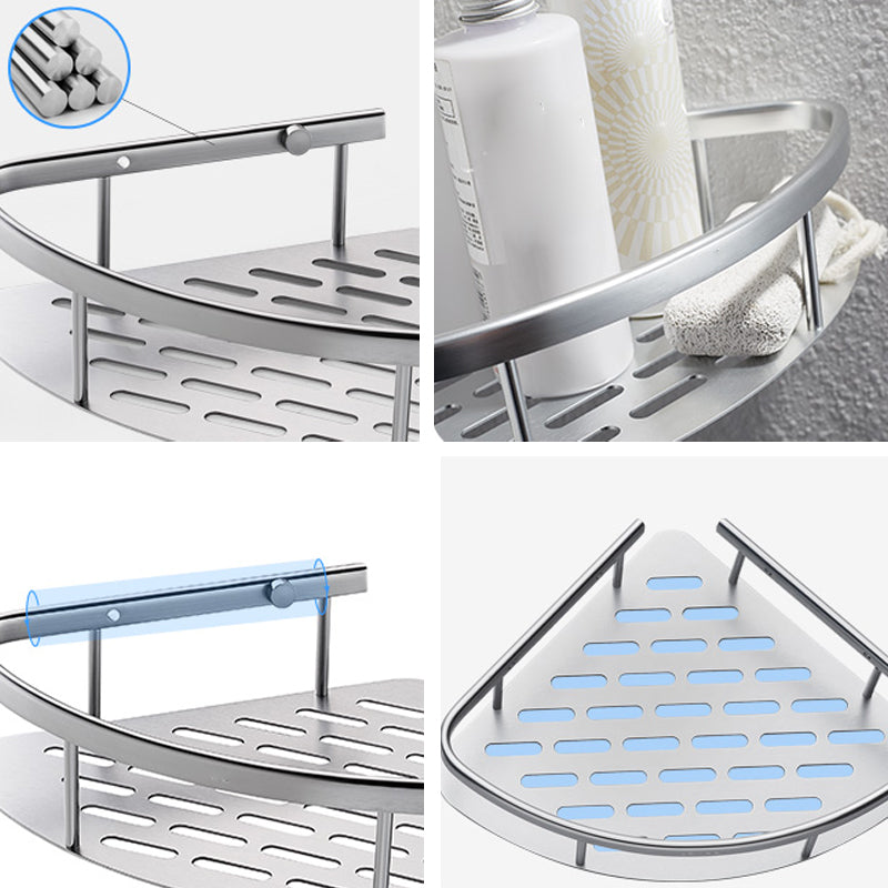 Avtoit | 3-piece modern bathroom accessory set aluminum bathroom shelf in silver