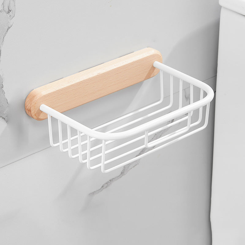 Avtoit | White 7-piece bathroom accessory set wood and metal bath set