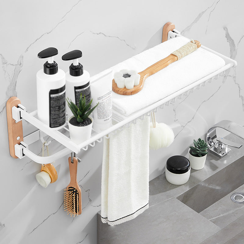 Avtoit | White 7-piece bathroom accessory set wood and metal bath set