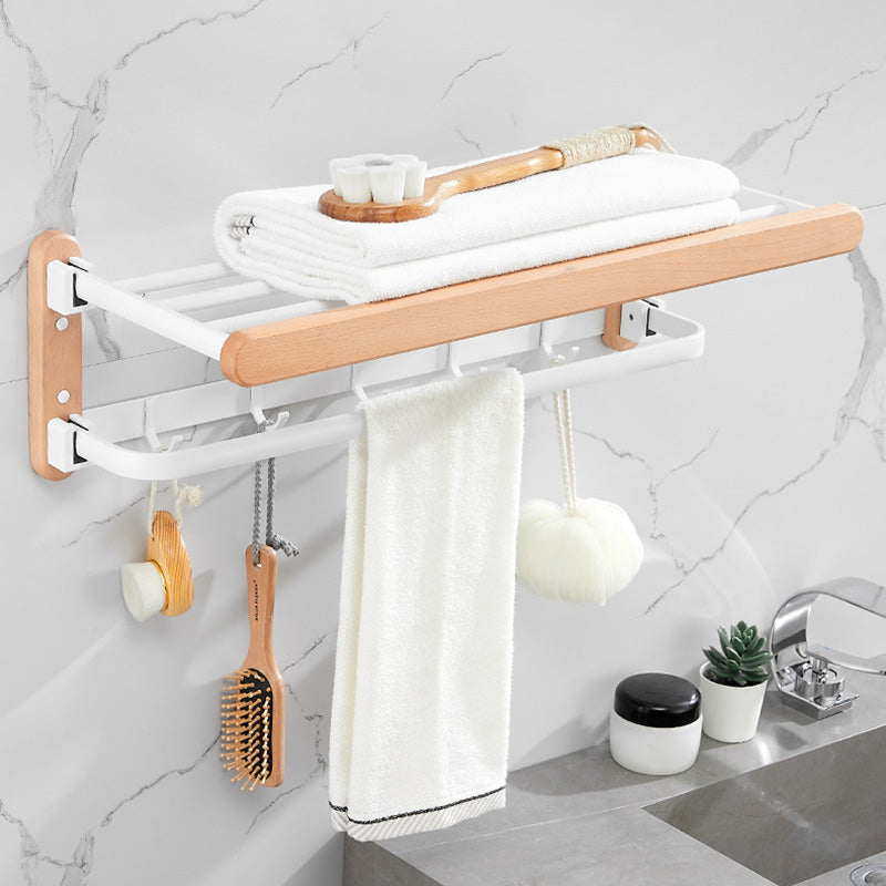 Avtoit | White 7-piece bathroom accessory set wood and metal bath set