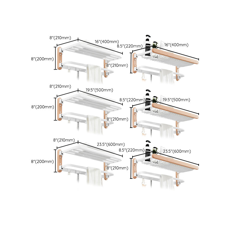 Avtoit | White 7-piece bathroom accessory set wood and metal bath set