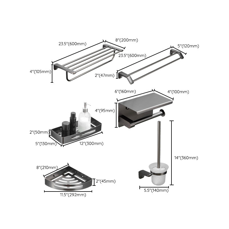 Avtoit | Modern Bathroom Accessories Hardware Set Gray Bathroom Accessories Set