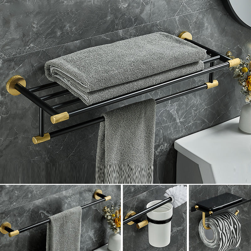 Avtoit | 5-piece modern bathroom accessory set made of black brass bathroom hardware