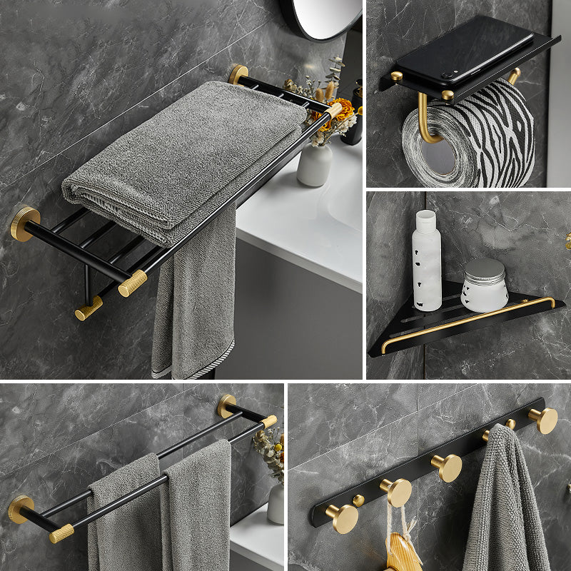 Avtoit | 5-piece modern bathroom accessory set made of black brass bathroom hardware