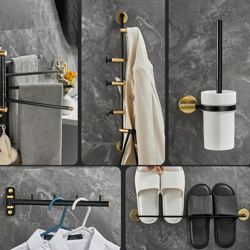 Avtoit | 5-piece modern bathroom accessory set made of black brass bathroom hardware