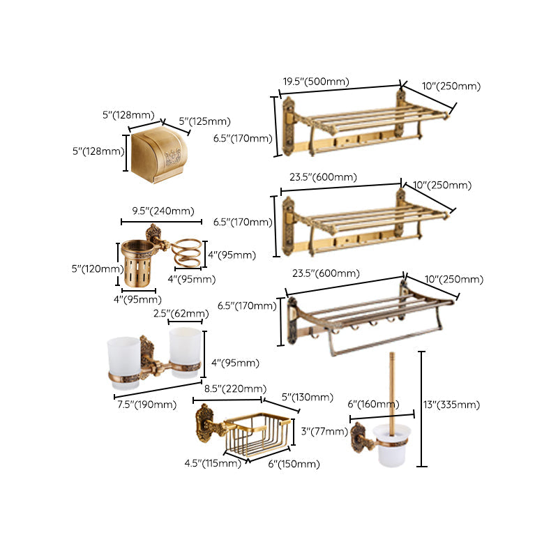 Avtoit | Traditional Bathroom Accessories Set Gold Bathroom Accessories Kit