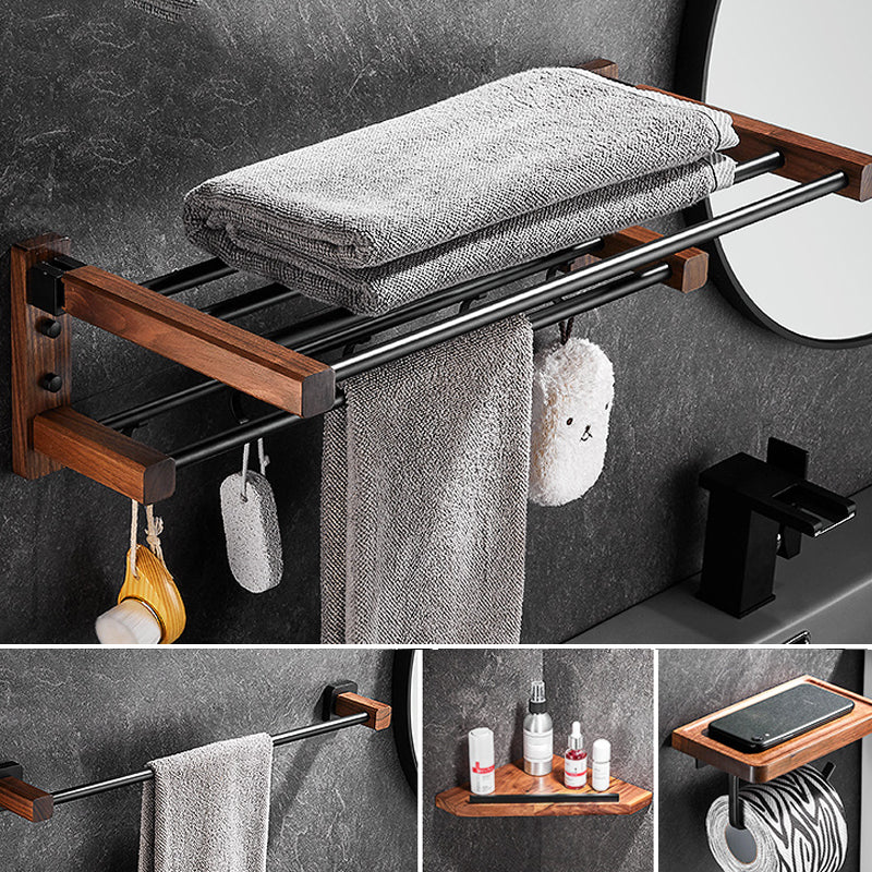 Avtoit | 7-piece bathroom accessory set wood and metal bathroom accessory hardware set