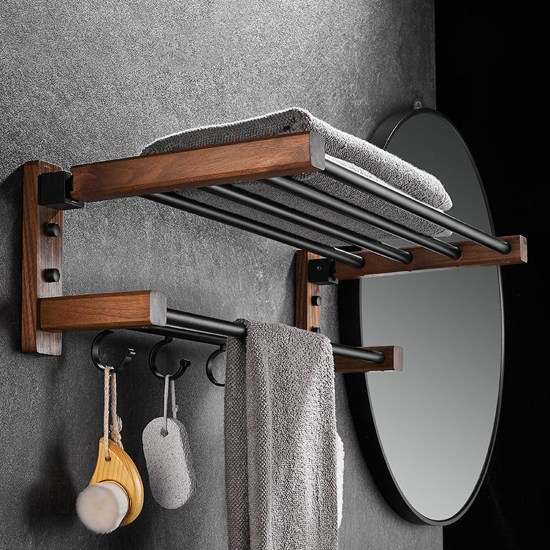 Avtoit | 7-piece bathroom accessory set wood and metal bathroom accessory hardware set
