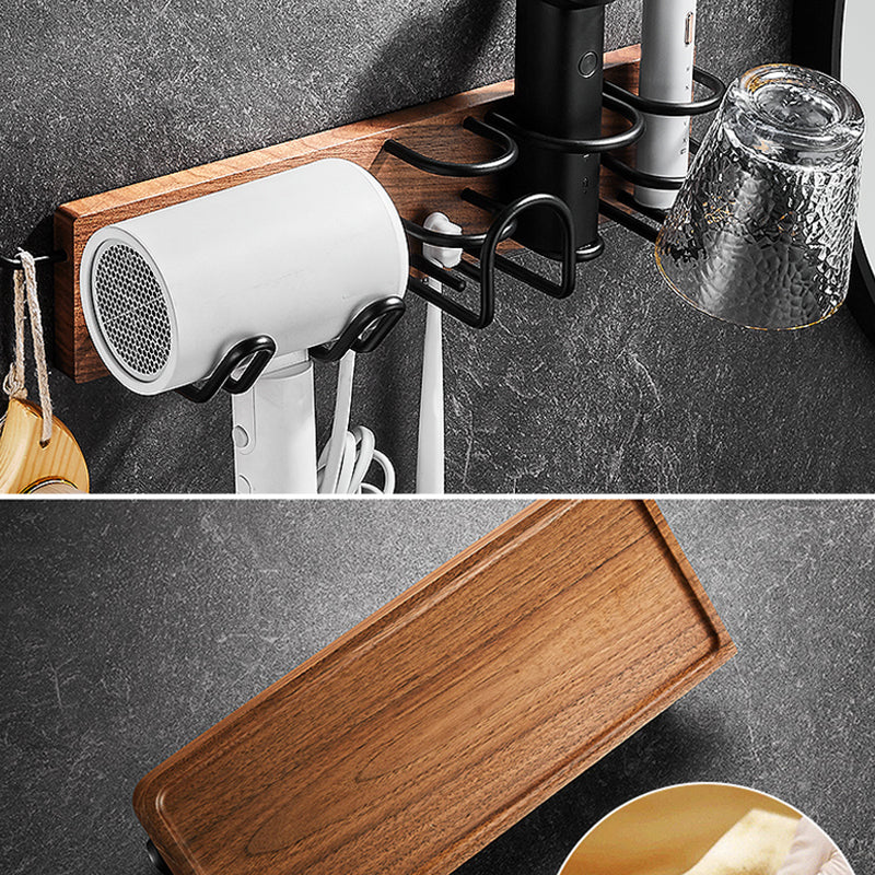 Avtoit | 7-piece bathroom accessory set wood and metal bathroom accessory hardware set
