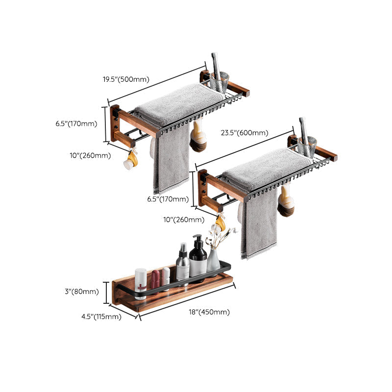 Avtoit | Metal Bathroom Accessories Set Walnut Brown Bathroom Accessories Set