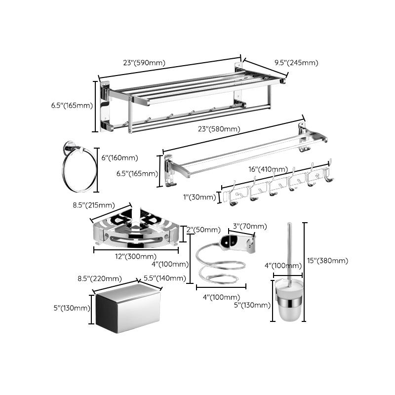 Avtoit | Modern Bathroom Hardware Set Silver Bathroom Accessories Hardware Set