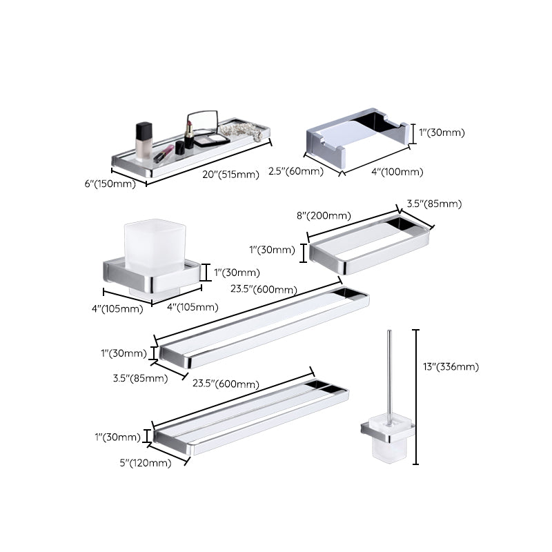 Avtoit | Polished Chrome Bathroom Accessory Set Modern Brass Bathroom Accessory Kit
