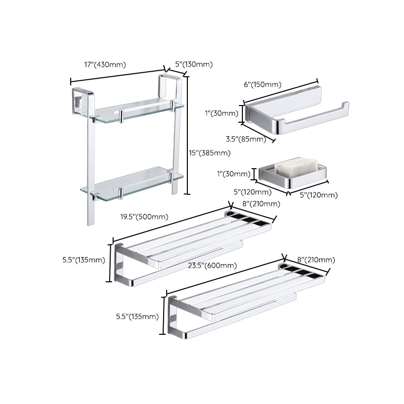 Avtoit | Polished Chrome Bathroom Accessory Set Modern Brass Bathroom Accessory Kit
