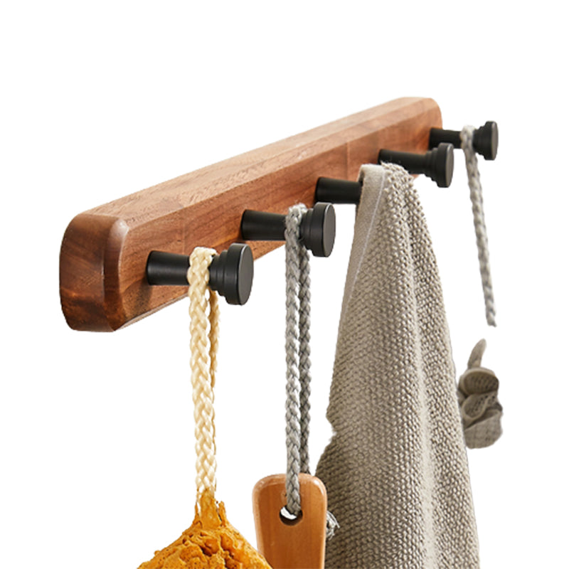 Avtoit | Walnut Brown Bathroom Accessory Set Metal Folding Bath Hardware Set