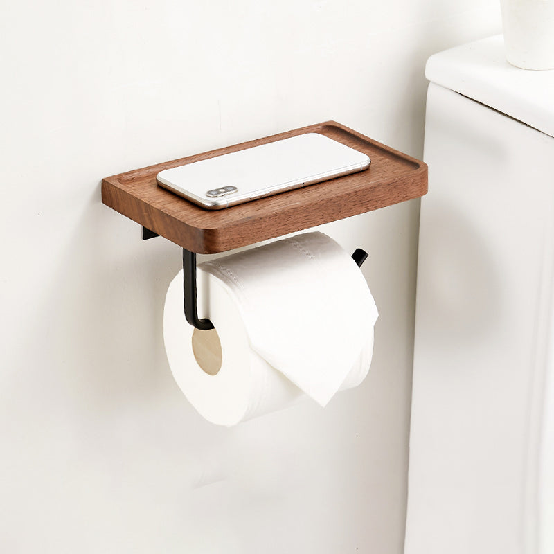 Avtoit | Walnut Brown Bathroom Accessory Set Metal Folding Bath Hardware Set