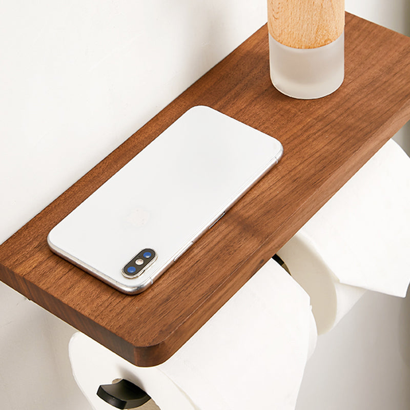 Avtoit | Walnut Brown Bathroom Accessory Set Metal Folding Bath Hardware Set