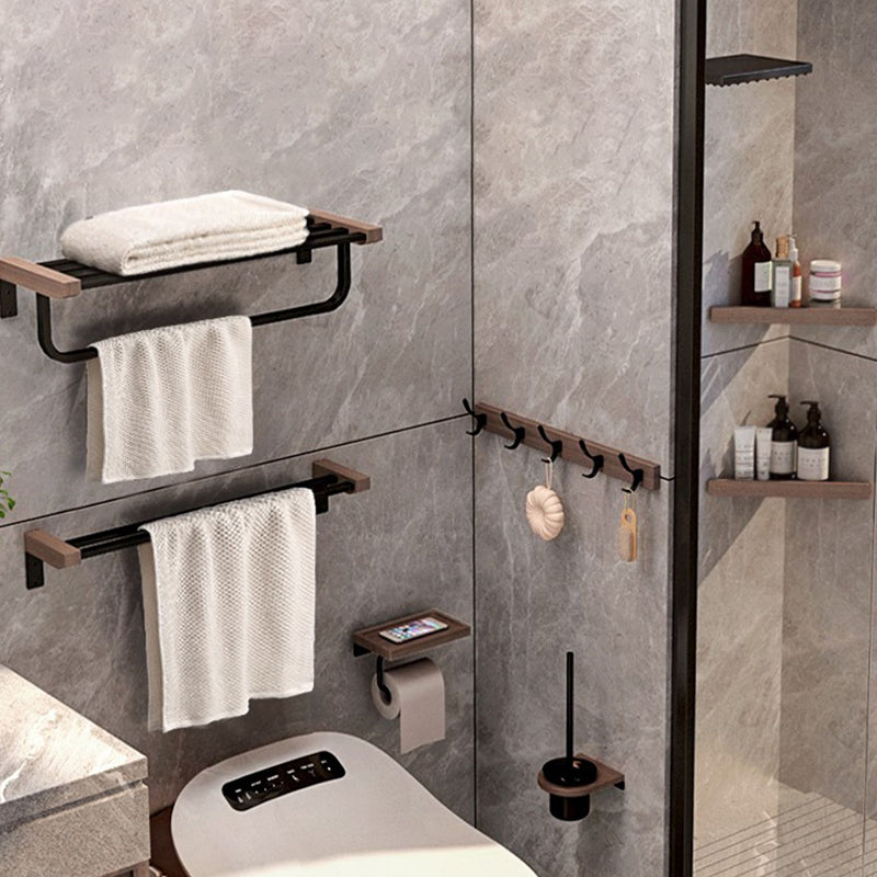 Avtoit | 7-piece bathroom accessory set metal bath set with wood accents