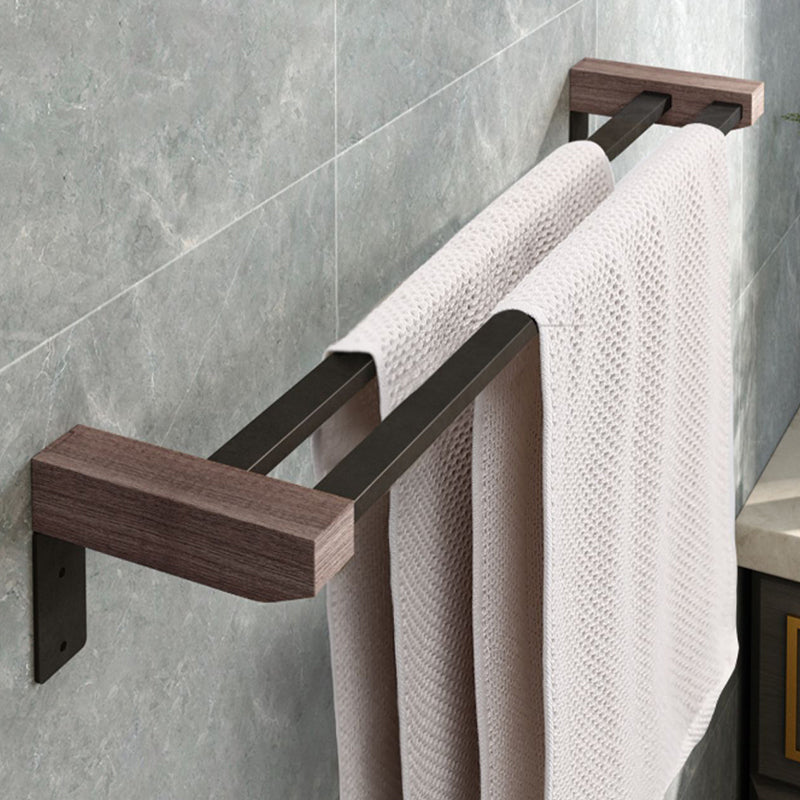 Avtoit | 7-piece bathroom accessory set metal bath set with wood accents