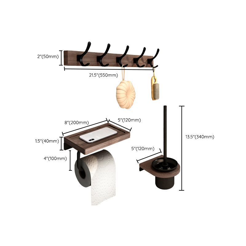 Avtoit | 7-piece bathroom accessory set metal bath set with wood accents