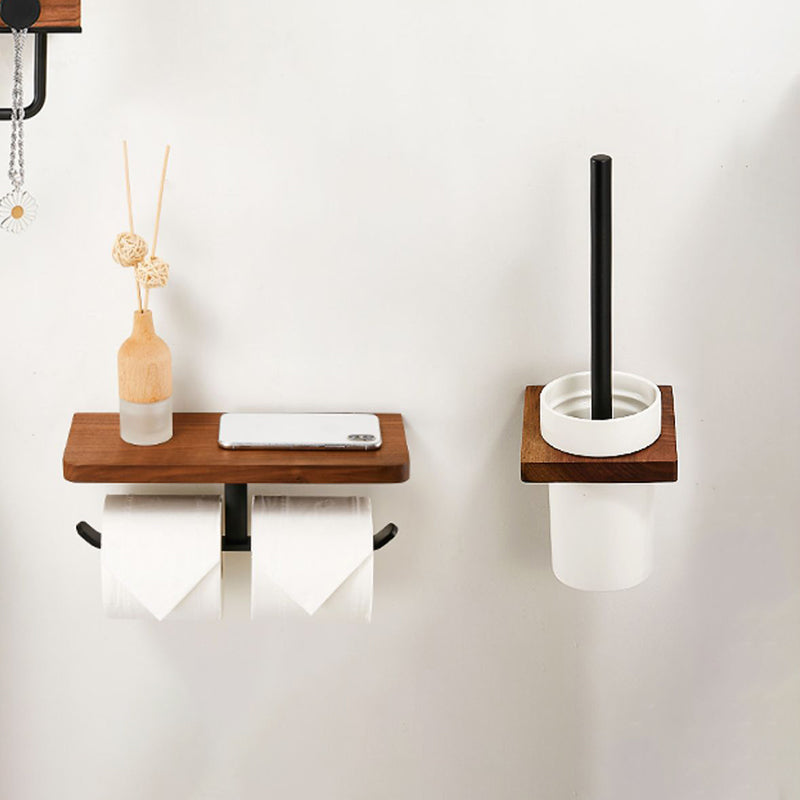 Avtoit | Solid Wood Bathroom Accessories Set Folding Metal Bathroom Accessories