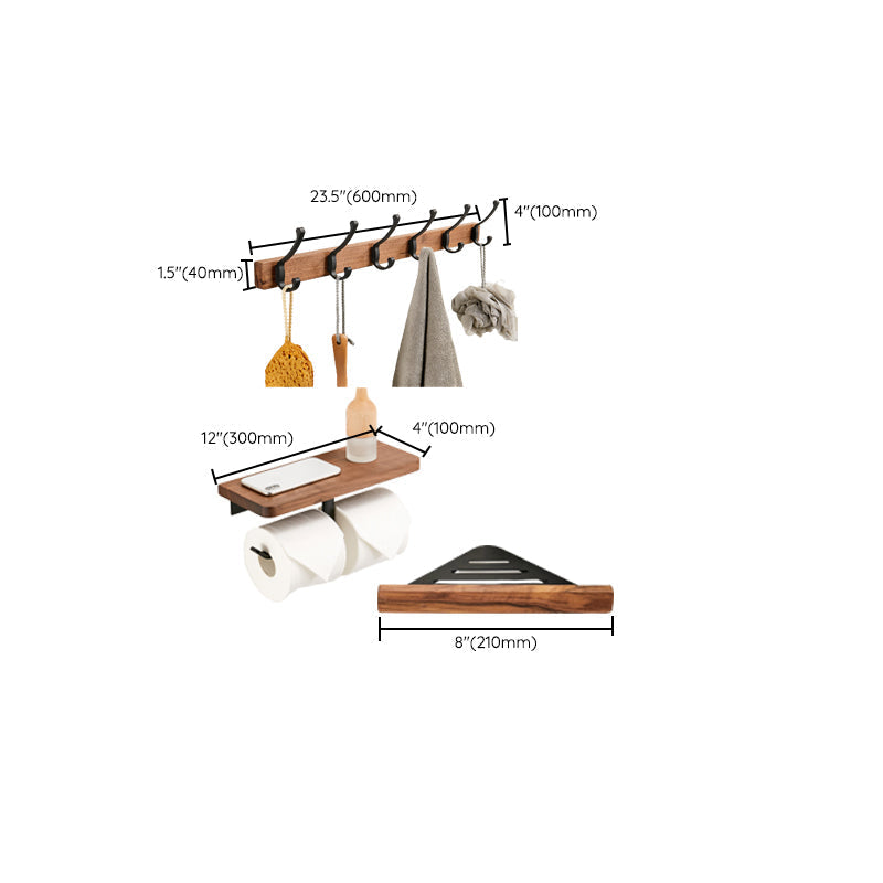 Avtoit | Solid Wood Bathroom Accessories Set Folding Metal Bathroom Accessories