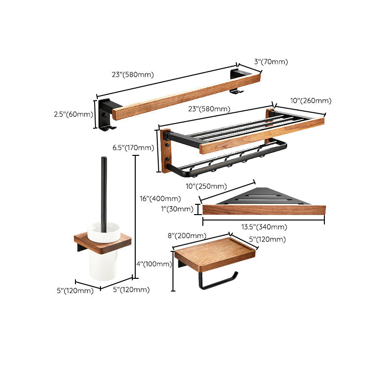 Avtoit | 7-piece toilet accessory set made of solid wood and metal