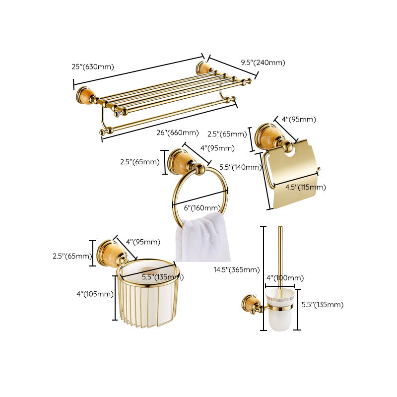 Avtoit | Polished Gold Bathroom Set Metal Bathroom Accessories Hardware Set