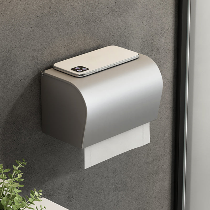 Avtoit | Contemporary Silver Metal Bathroom Fittings Set with Triangle Bathroom Shelf