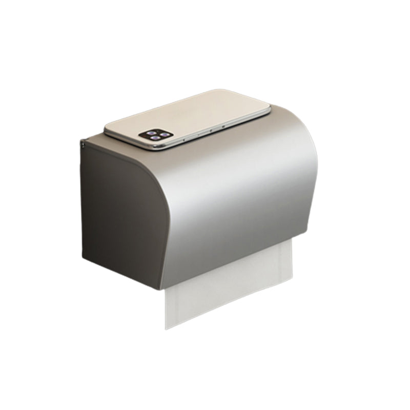 Avtoit | Contemporary Silver Metal Bathroom Fixture Set with Triangle Bathroom Shelf
