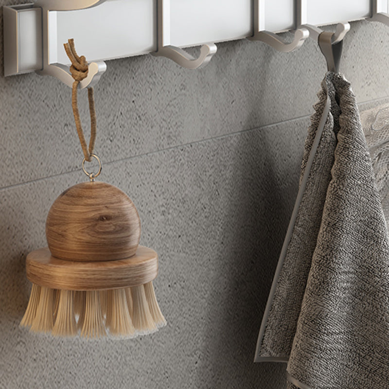 Avtoit | Contemporary Silver Metal Bathroom Fittings Set with Triangle Bathroom Shelf