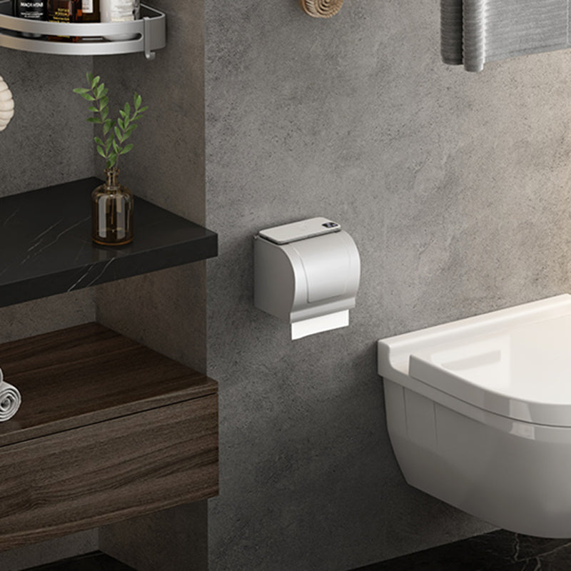 Avtoit | Contemporary Silver Metal Bathroom Fittings Set with Triangle Bathroom Shelf