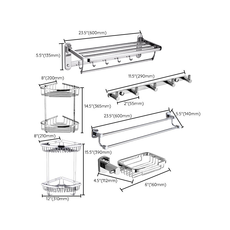 Avtoit | Contemporary Bathroom Accessories Hardware Set made of silver metal