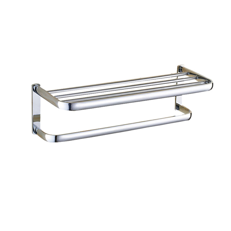 Avtoit | Contemporary silver bathroom set with bathroom shelf and towel rail