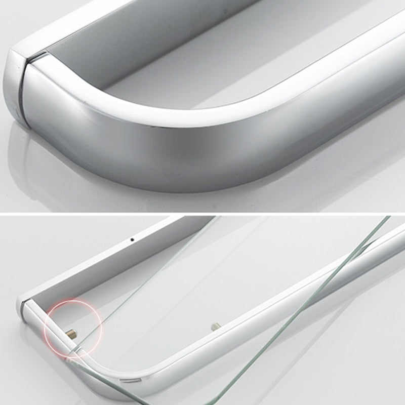 Avtoit | Contemporary silver bathroom set with bathroom shelf and towel rail