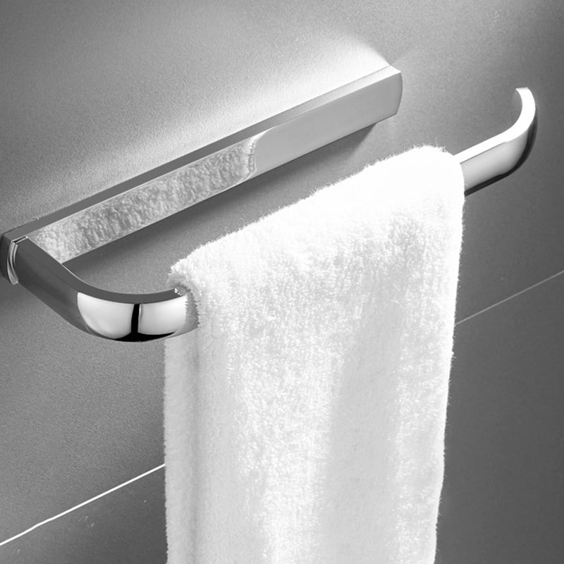 Avtoit | Contemporary silver bathroom set with bathroom shelf and towel rail