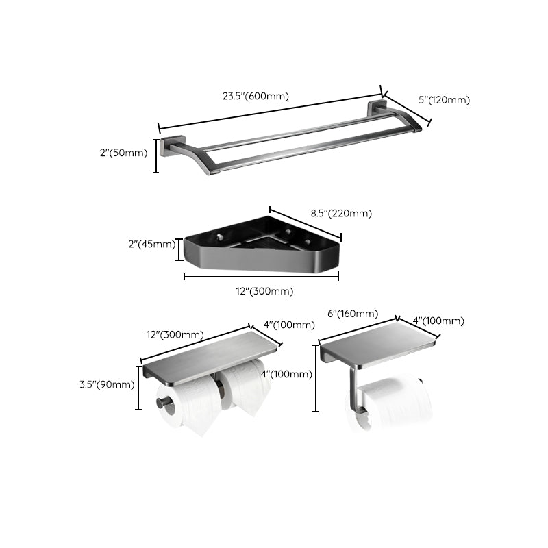 Avtoit | Matte Gray Bathroom Set Metal Bathroom Accessories Hardware Set