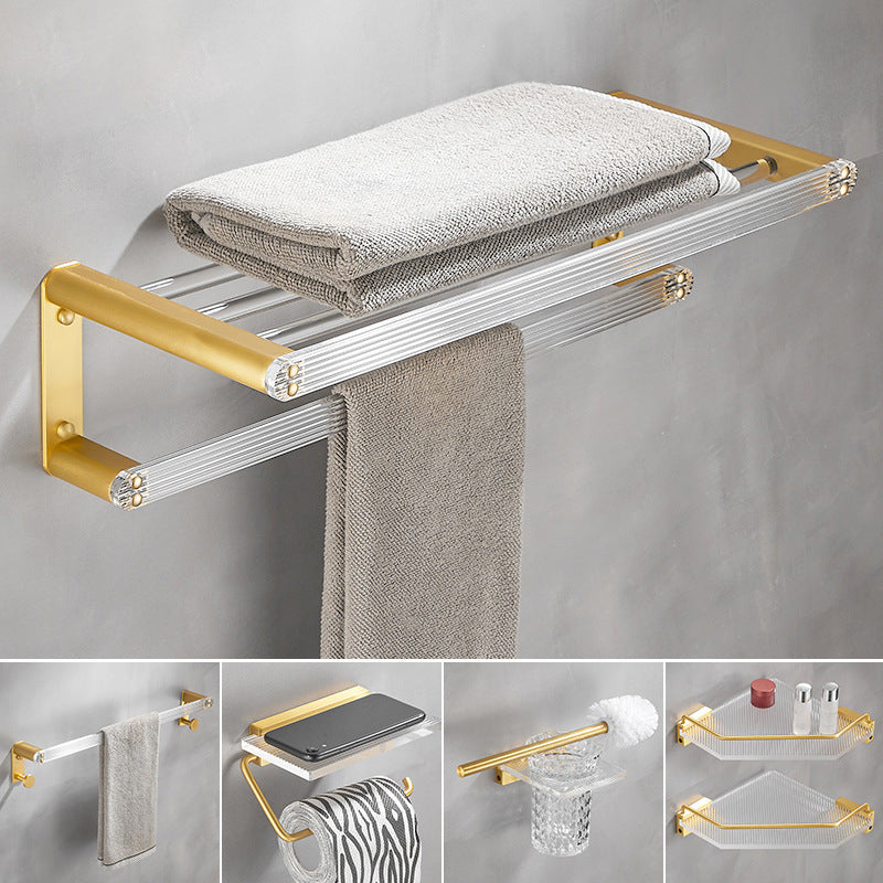 Avtoit | Bathroom Accessories Set in Gold Metal and Acrylic Bathroom Accessories Set