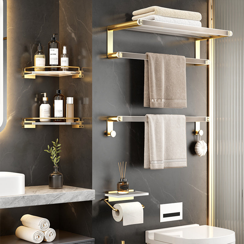 Avtoit | Bathroom Accessories Set in Gold Metal and Acrylic Bathroom Accessories Set