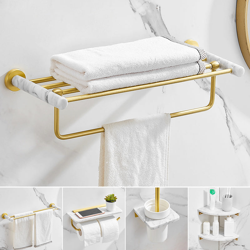 Avtoit | 7-piece bathroom accessory set marble and metal bathroom hardware