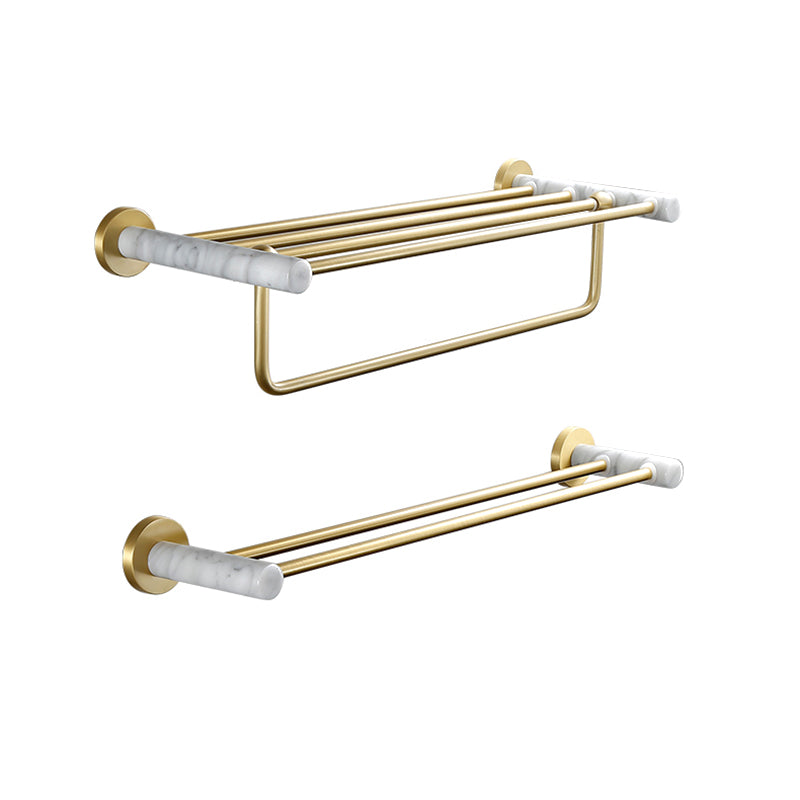 Avtoit | 7-piece bathroom accessory set marble and metal bathroom hardware