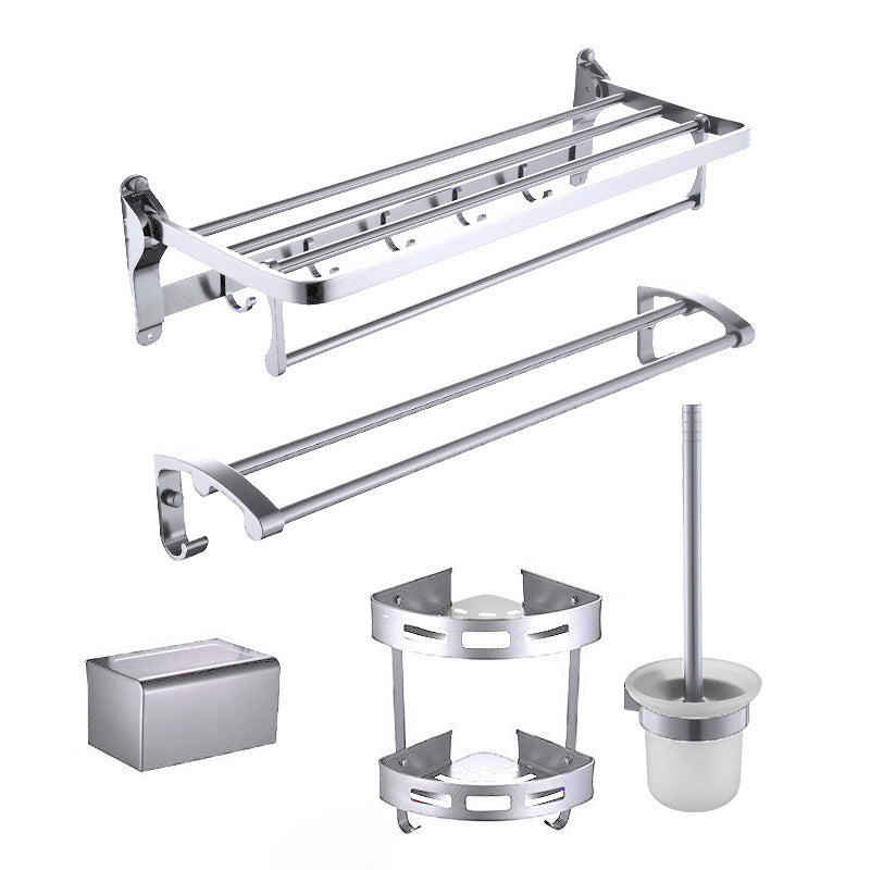 Avtoit | Contemporary Metal 5-piece Bathroom Accessories Set with Bath Shelf