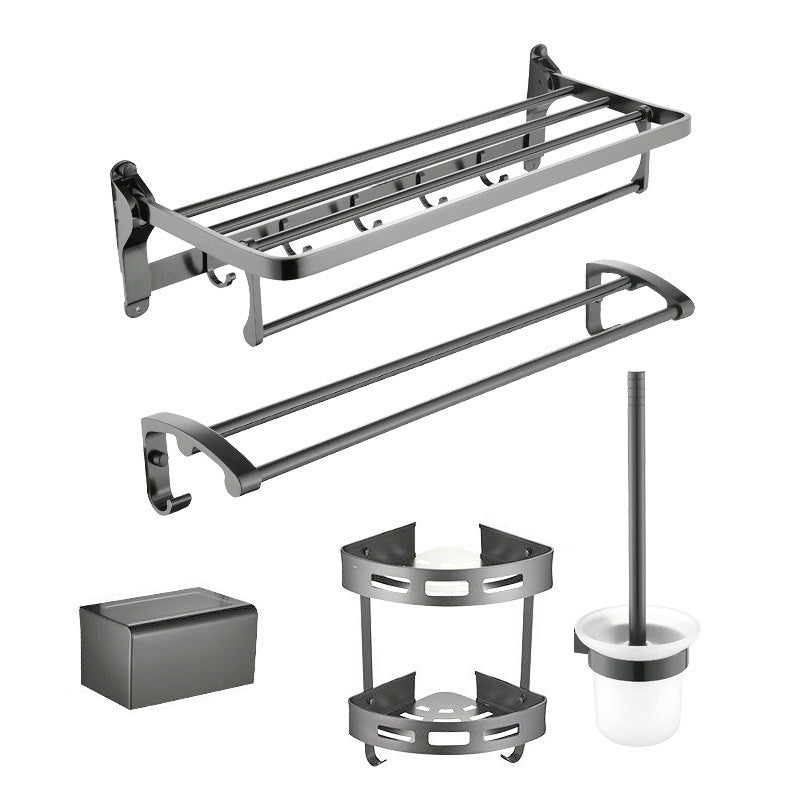 Avtoit | Contemporary Metal 5-piece Bathroom Accessories Set with Bath Shelf