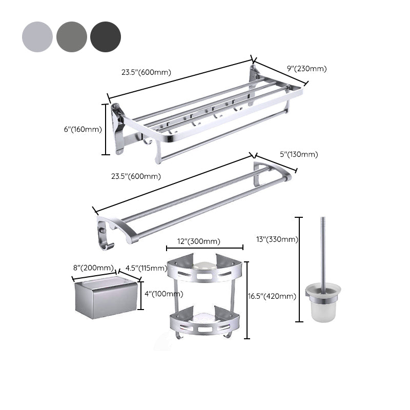 Avtoit | Contemporary Metal 5-piece Bathroom Accessories Set with Bath Shelf