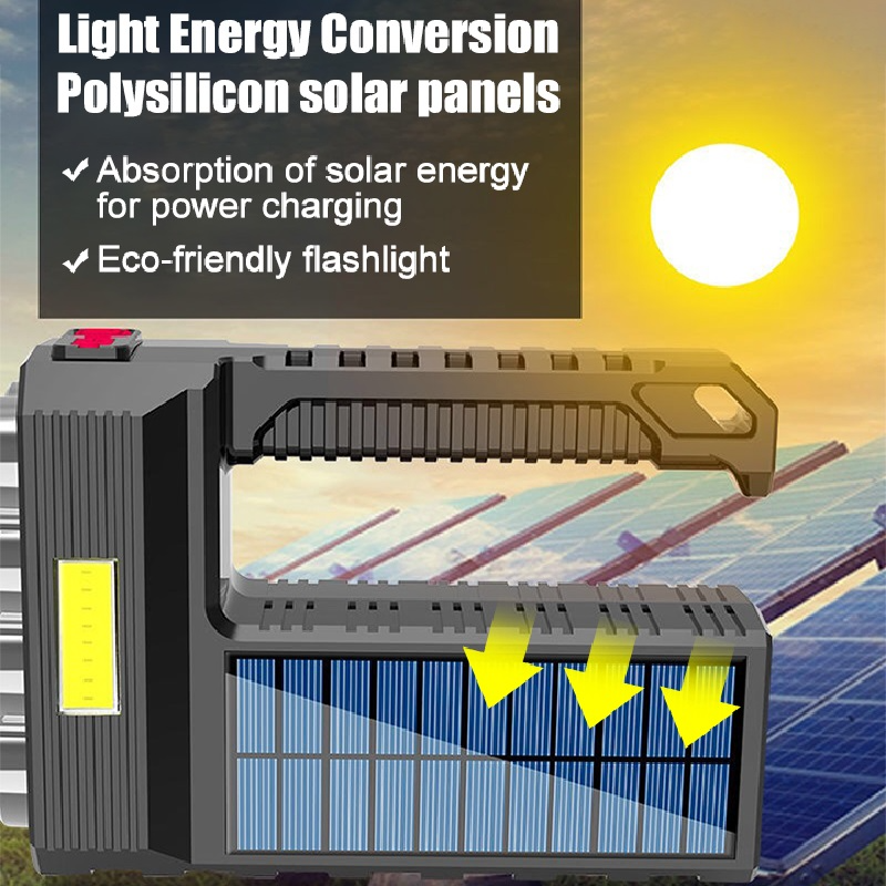 Avtoit | Solar LED Flashlight – Waterproof, powerful handheld spotlight with lithium battery