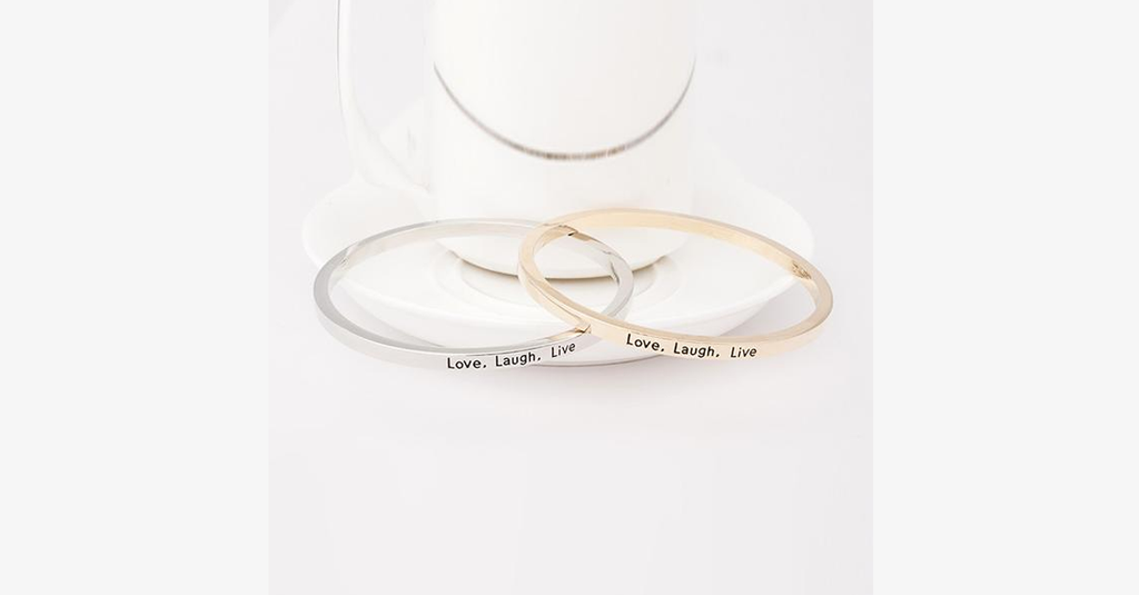 Avtoit | Love Laugh Live Engraved Cuff Bracelet