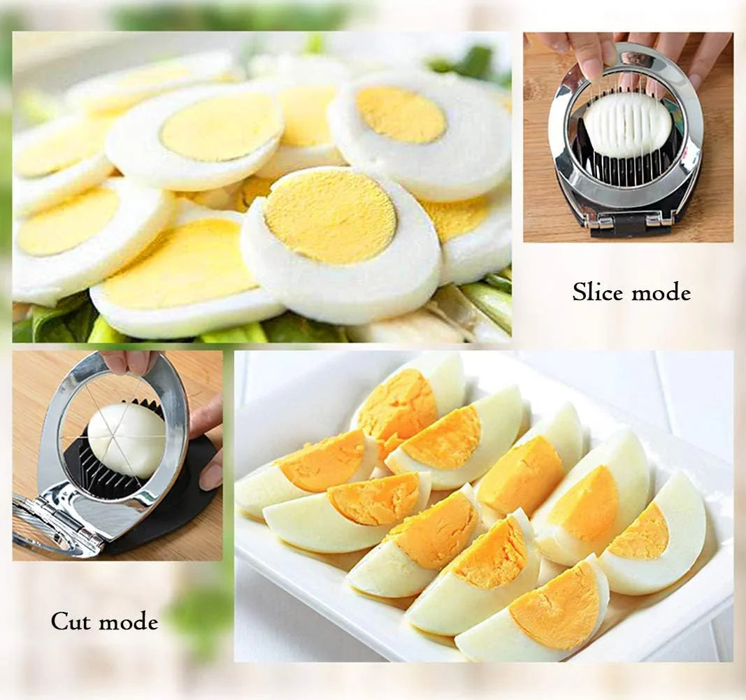 Avtoit | Stainless Steel Egg Slicer – 3-in-1 Cutting Options for Effortless Preparation!
