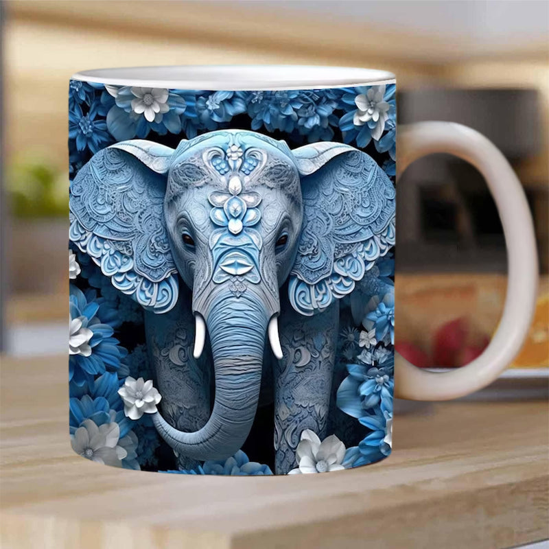 Avtoit | 3D Elephant Flower Mug