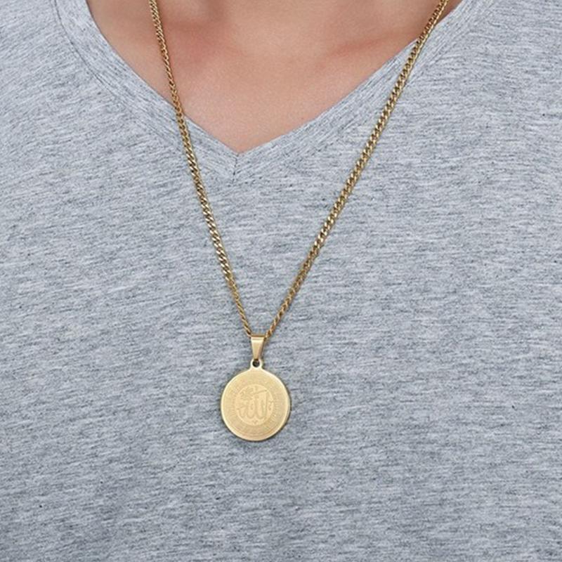 Avtoit | Round Pendant Golden Necklace